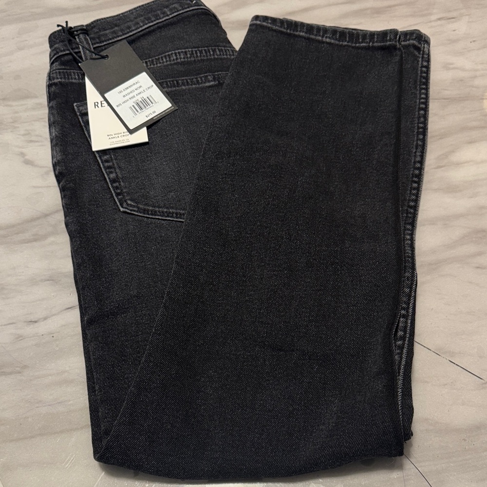 Re/Done Men's Dark Charcoal Jeans